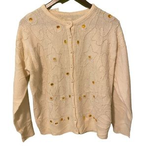 Vintage 80’s beaded lambswool cardigan with pearls